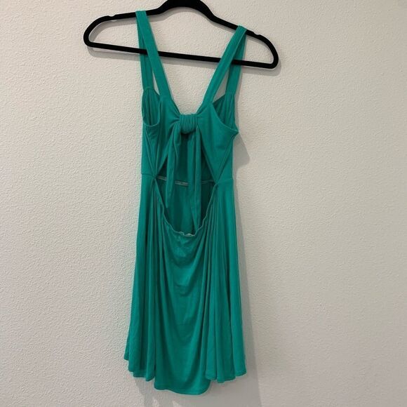 Teal short open back women’s dress small - Picture 3 of 10